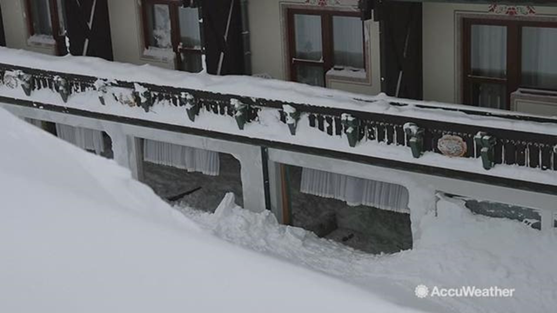 An avalanche buried this hotel in Ramsau, Austria, in the middle of the night on January 15.