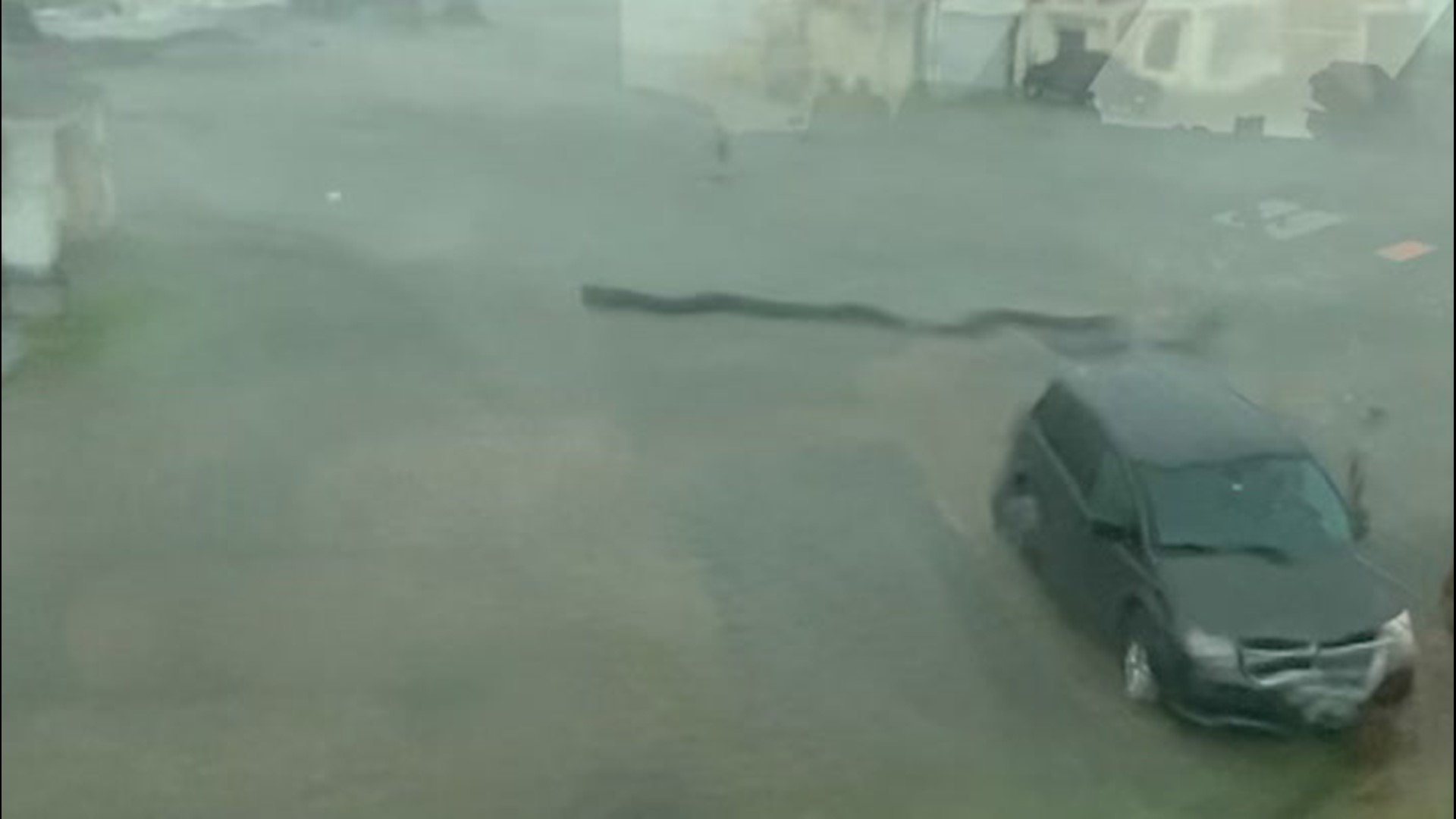 Strong winds came through Grand Isle, Louisiana, during a severe storm on the afternoon of April 13. Wind gusts were reported to be over 75 miles per hour.