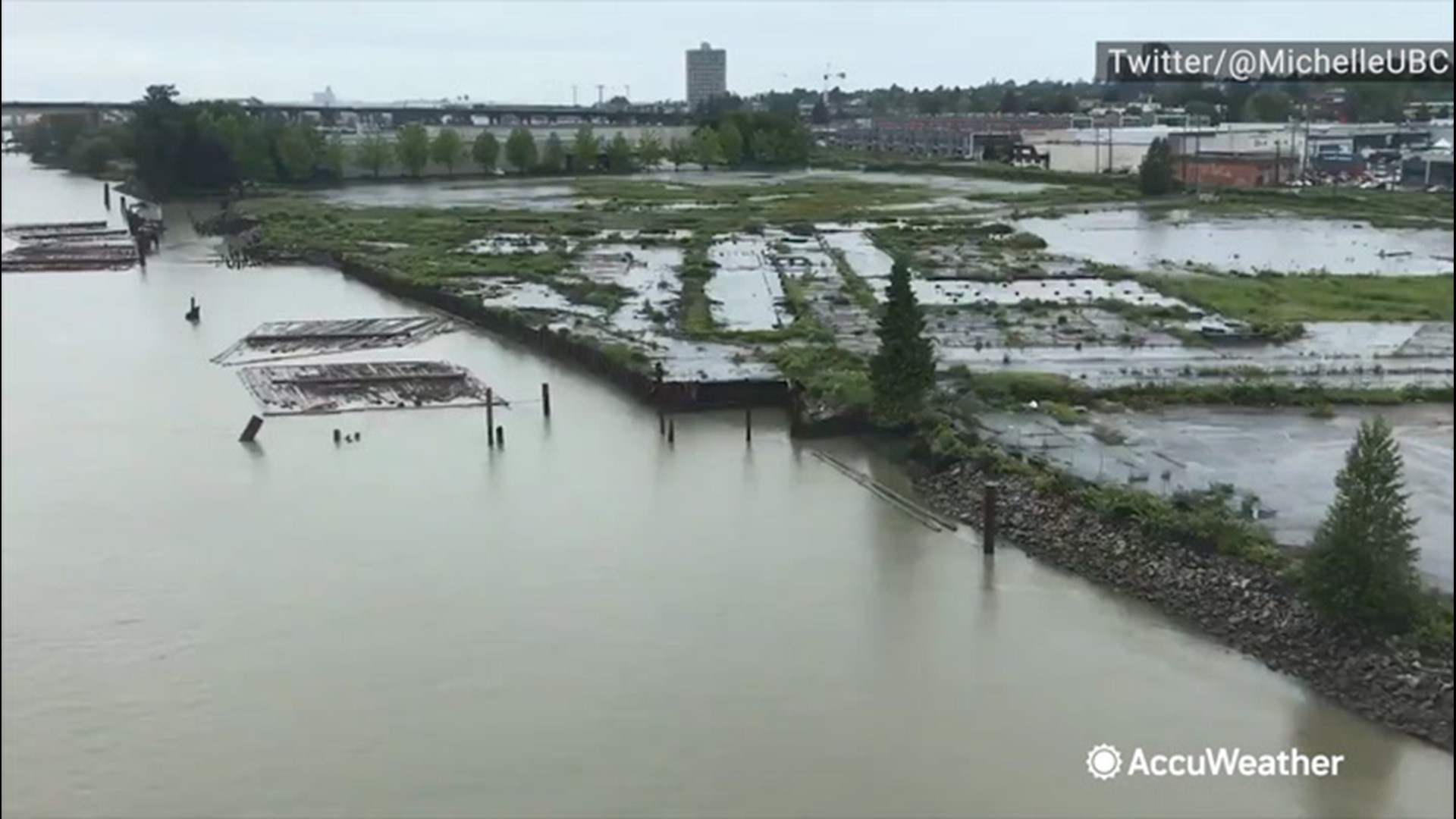 Powerful rain struck Vancouver, British Columbia, on June 12, that left sections of the city completely submerged.