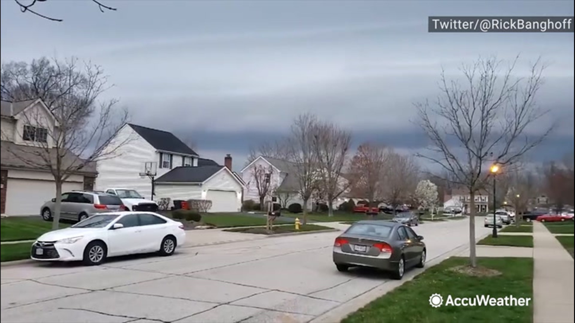 On April 7, a shelf cloud moved in over a neighborhood in Grove City, Ohio.