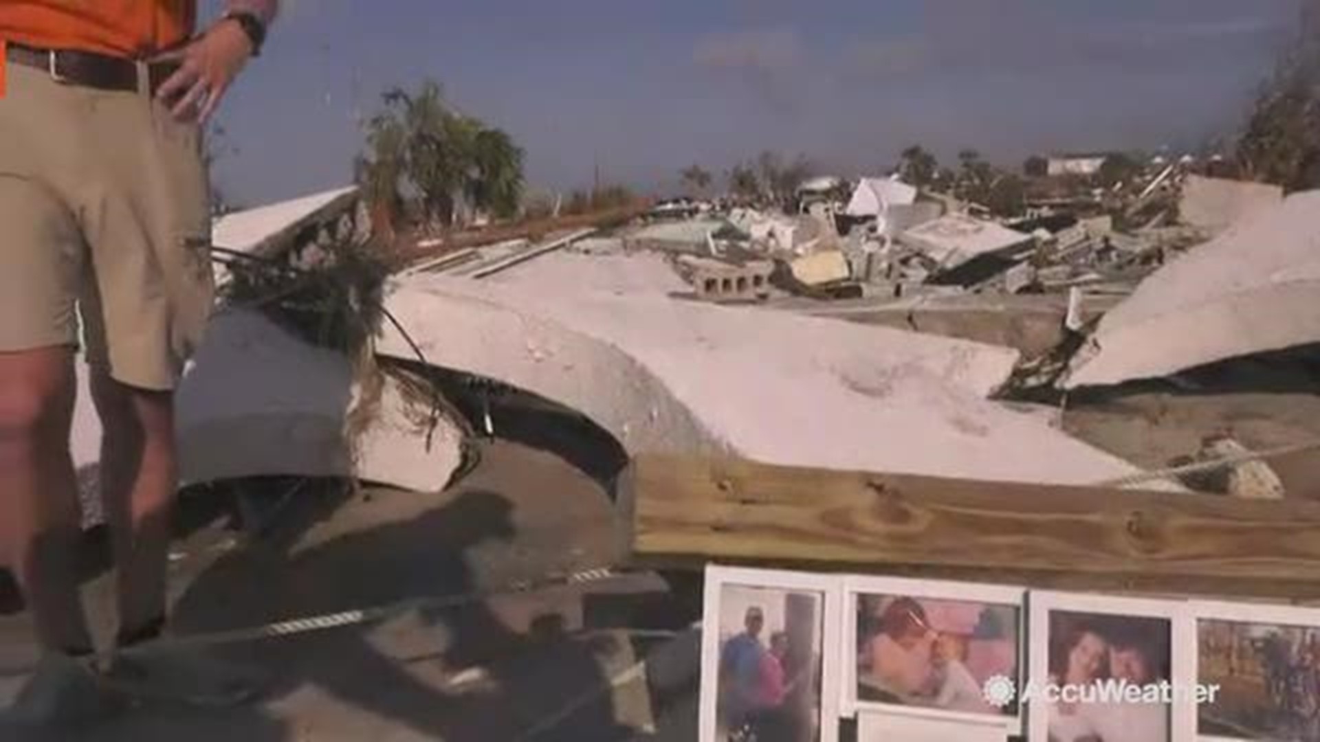 AccuWeather's Jonathan Petramala stands amid utter destruction as he reports on recovery efforts in Mexico Beach, Florida.