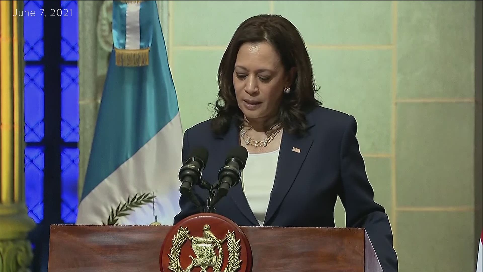 Speaking in Guatemala on June 7, 2021, Vice President Kamala Harris emphasized 'hope at home' for Guatemalans while warning them not to trek to the U.S. border.