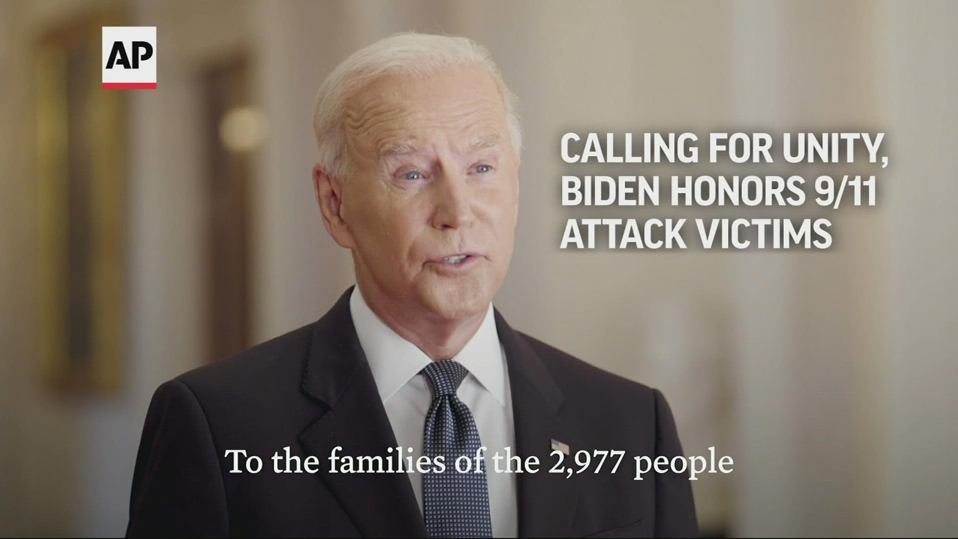 President Joe Biden asked the nation to set aside its differences and reclaim the spirit of cooperation that sprung up in the days following the 9/11 terror attacks.