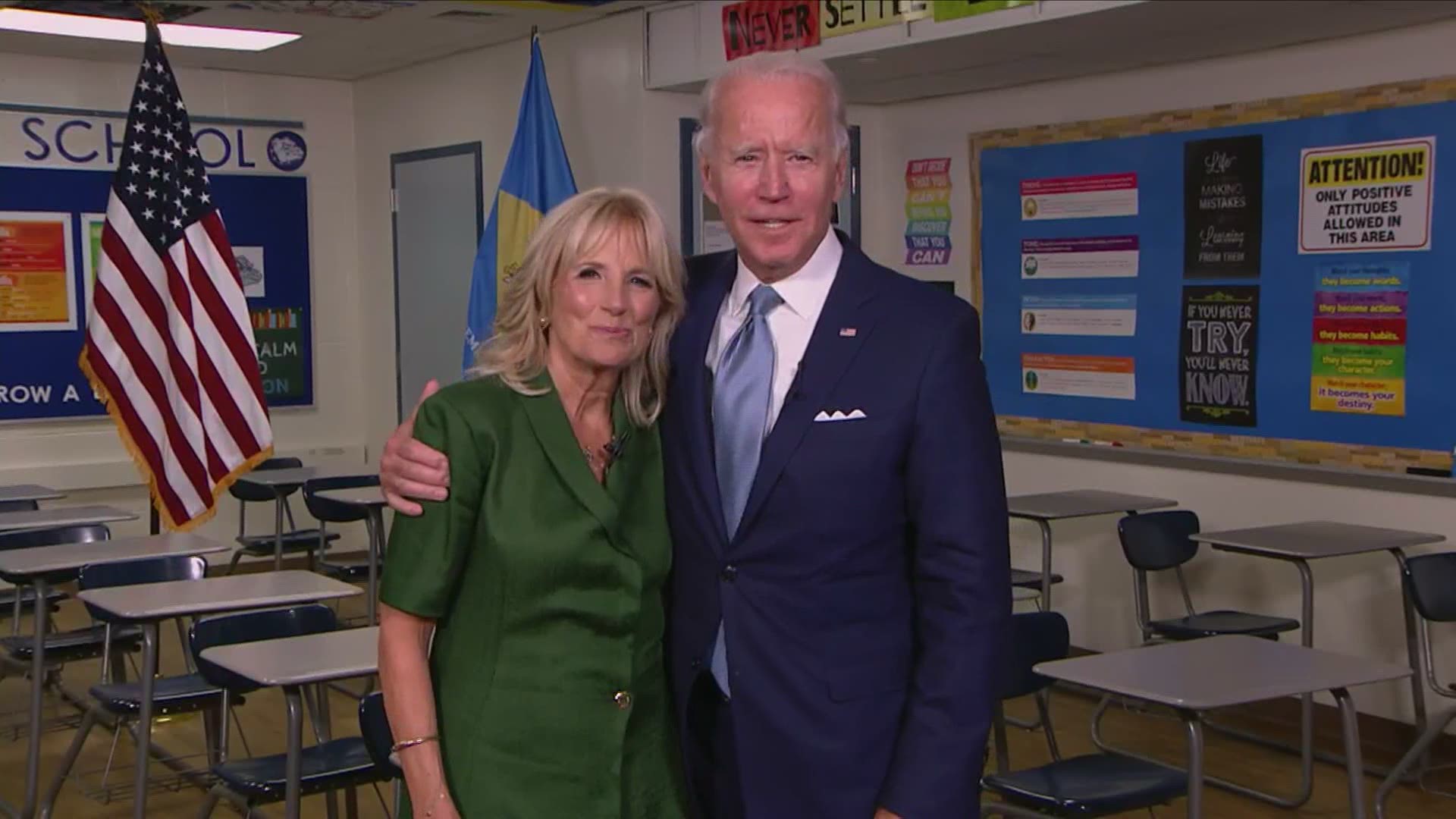 After former second lady Dr. Jill Biden's remarks at the Democratic National Convention, Joe Biden joined his wife and called her the rock of their family.