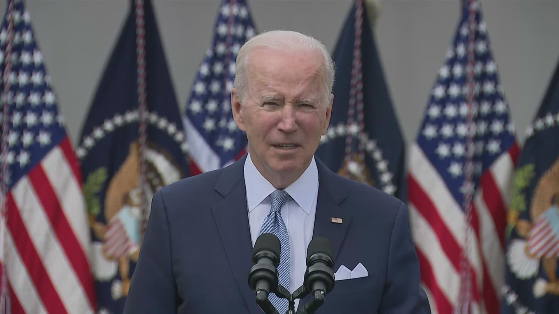 "Expect federal prosecution," Biden warned people who do not properly mark firearm and gun parts with serial numbers.