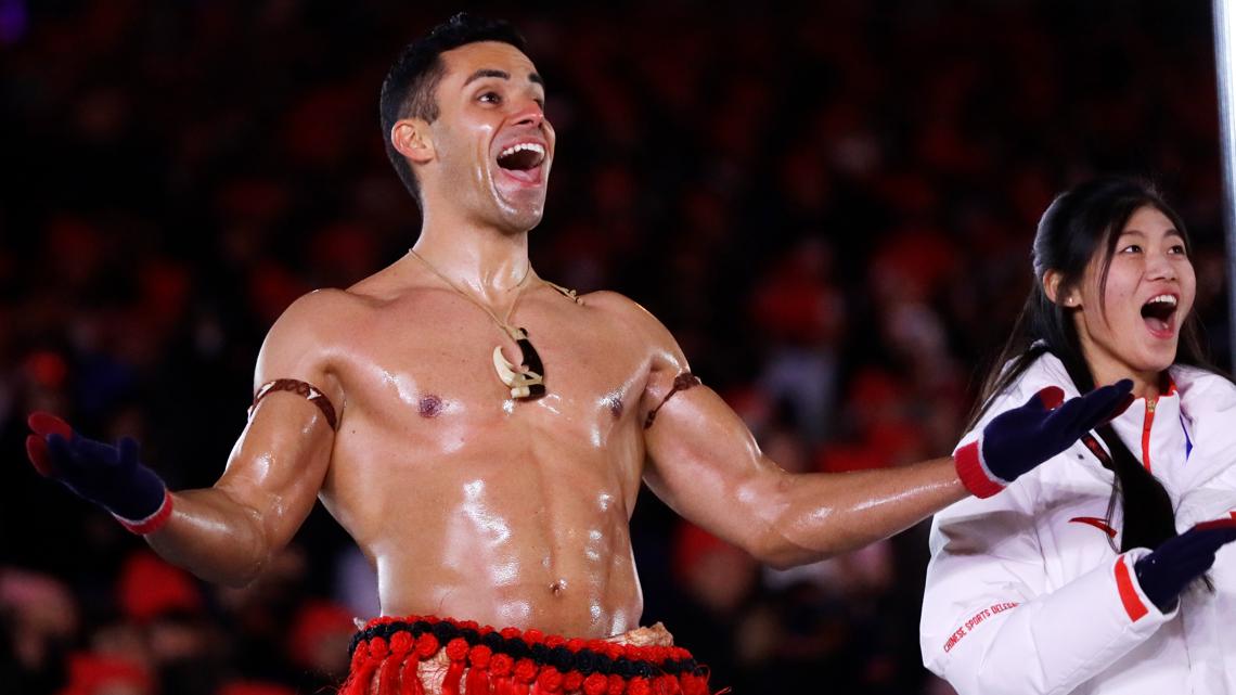 Tonga's viral shirtless flag bearer is back for 2026 Opening Ceremony