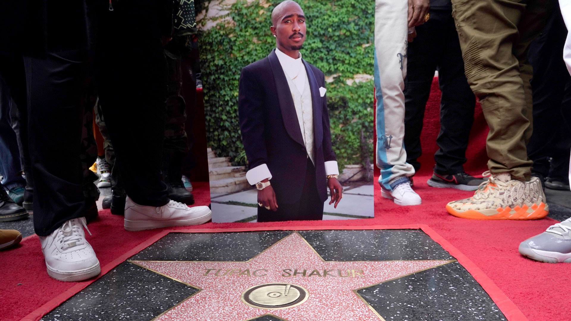 Tupac Shakur's sister accepted the star on behalf of their family and cried describing her older brother's vision of being celebrated with a star in Hollywood.