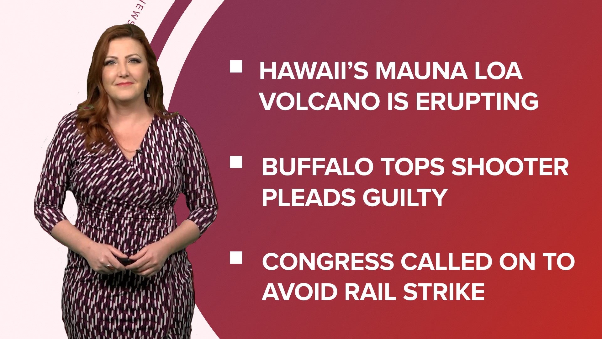 A look at what is happening in the news from a volcano erupting in Hawaii to Giving Tuesday and the White House 2022 Christmas decorations unveiled.