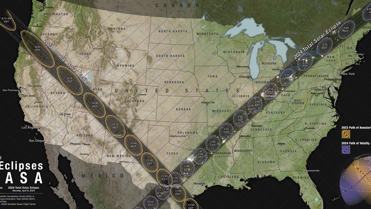 Where will you be for the next solar eclipses? NASA releases detailed map