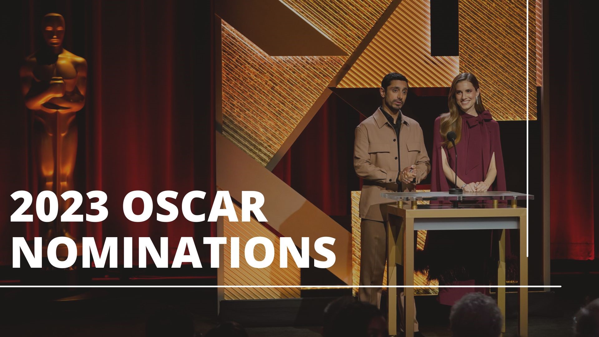 Actors Allison Williams and Riz Ahmed announced the nominees for the 2023 Oscars. The 95th Academy Awards are scheduled for March 12, 2023.