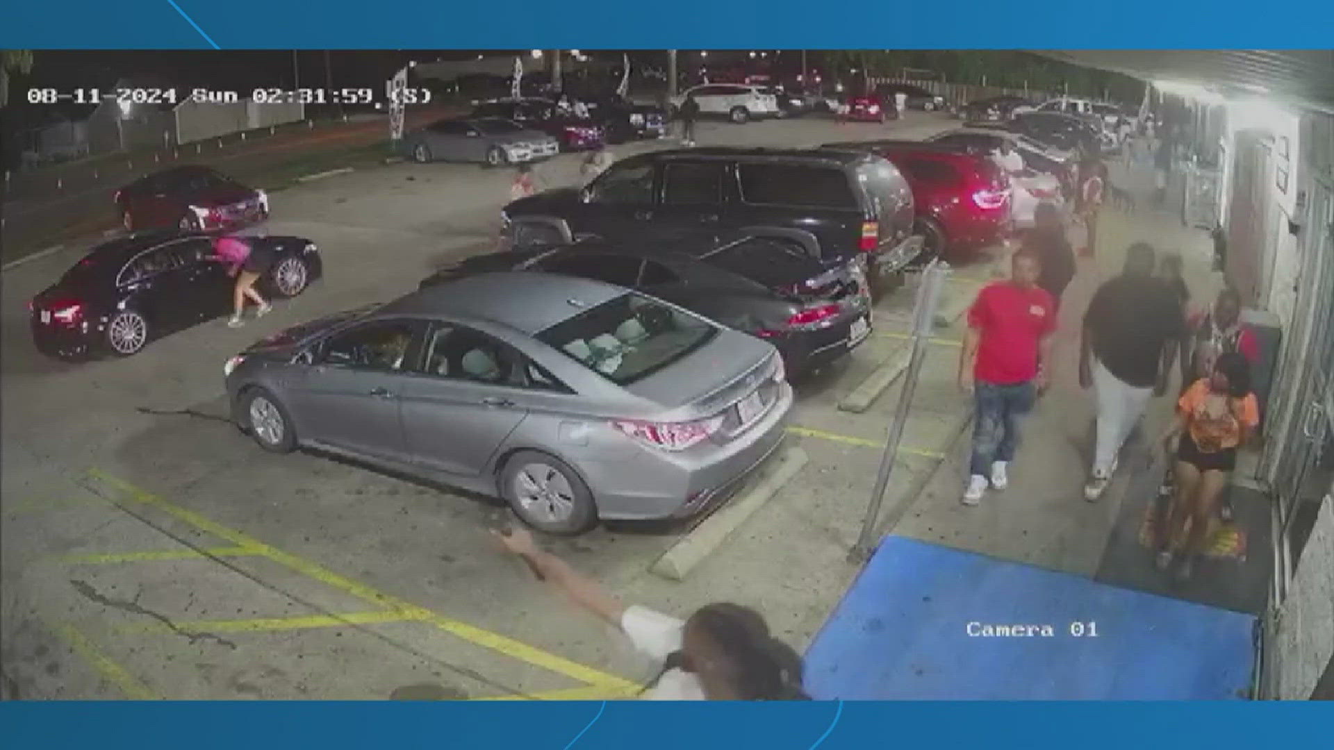 More than 20 people could be seen in the surveillance video when the shots were fired.