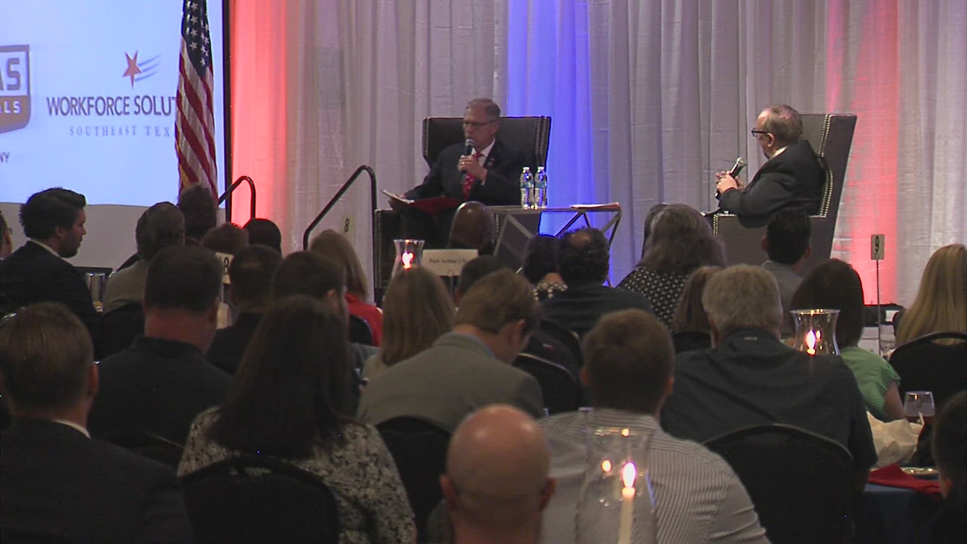 Republican congressmen Brian Babin and Randy Weber spoke at a luncheon on Monday, August 19.