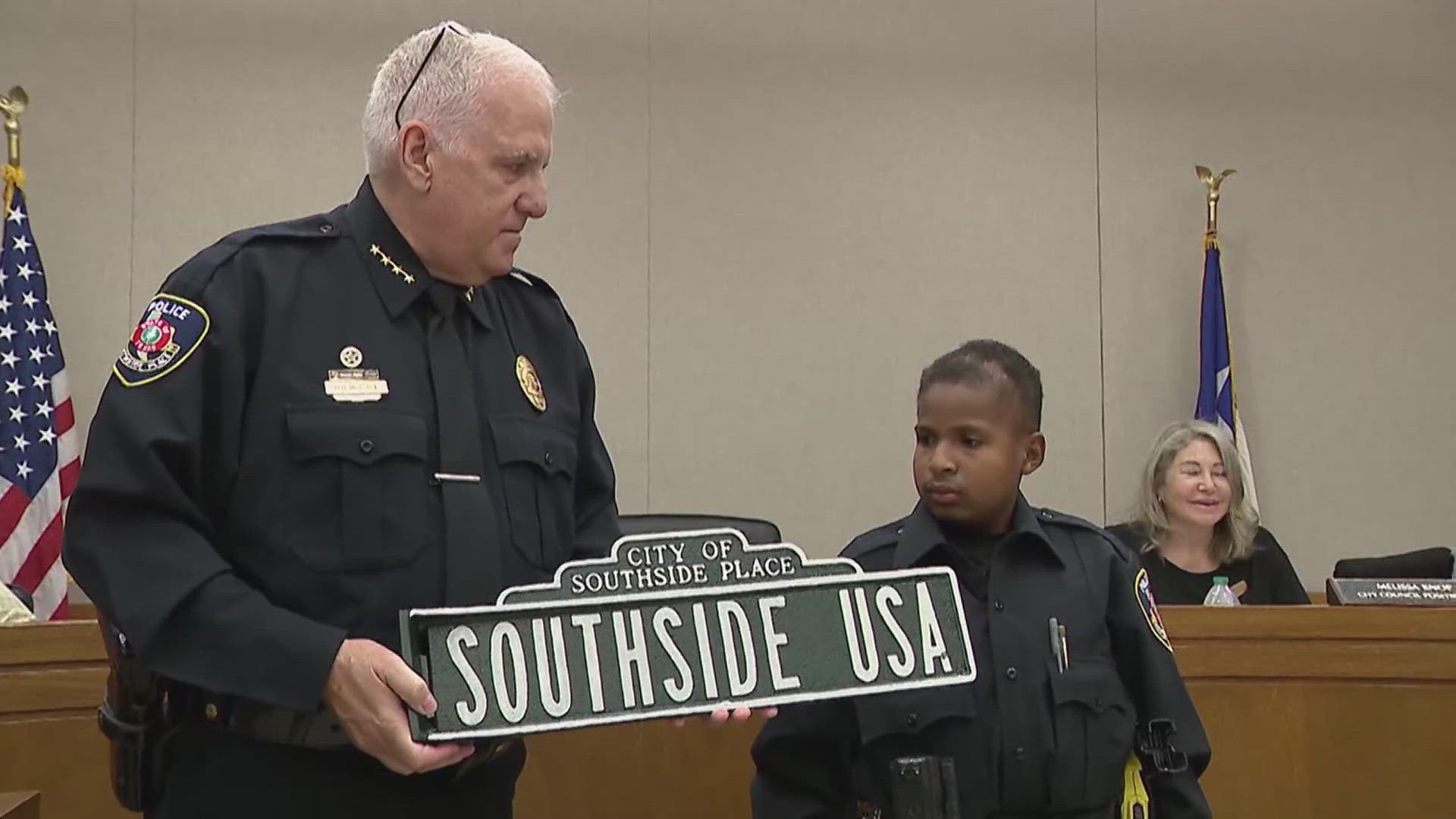 DJ, the Pearland boy who has been sworn in as an honorary member of more than 1,300 law enforcement agencies across the country, received another honor recently.