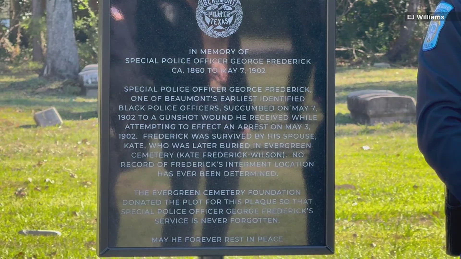 Officer George Fedrick was killed in the line of duty in 1902