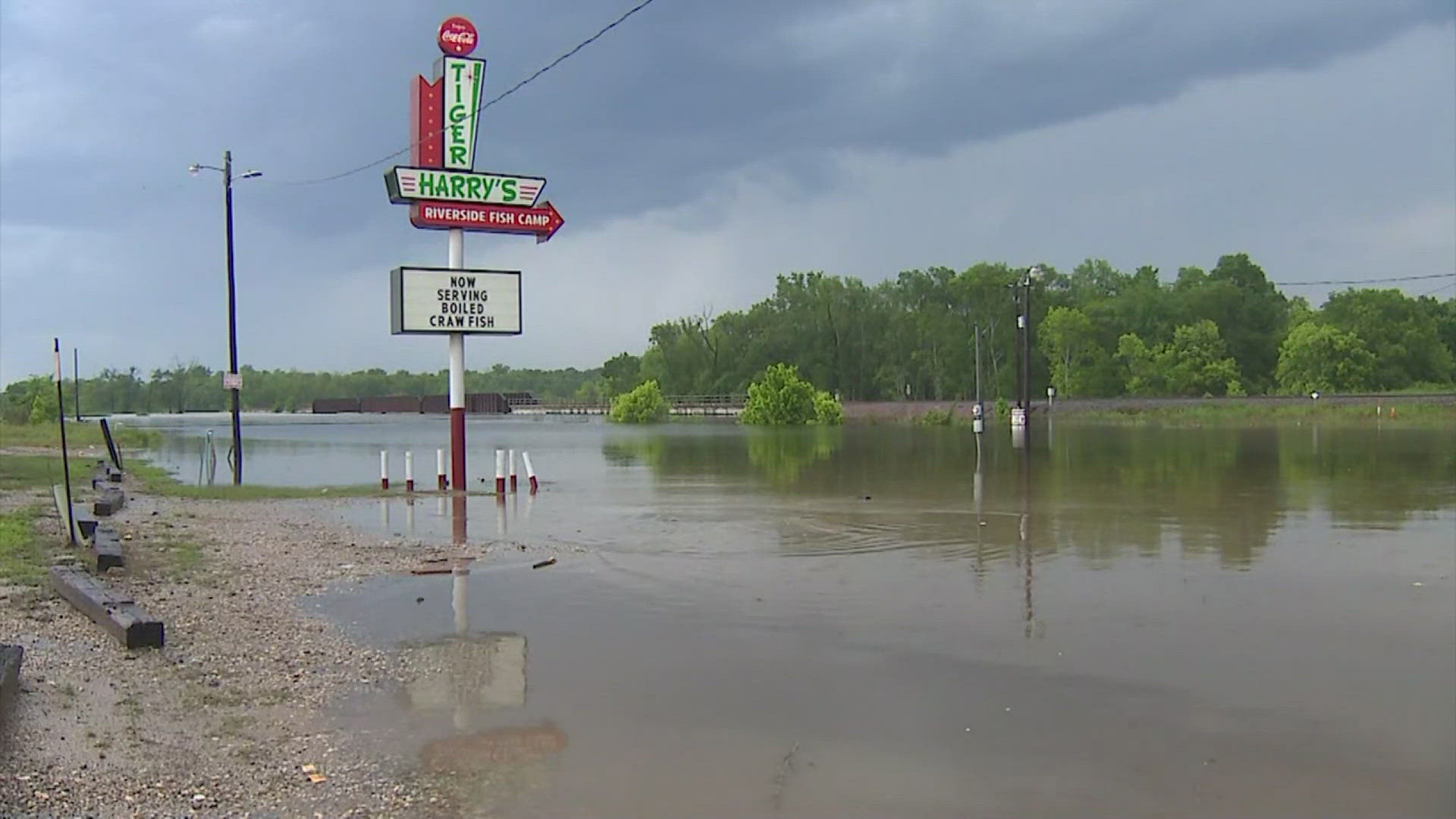 The Trinity River is already two feet over what is called 'major flood stage'