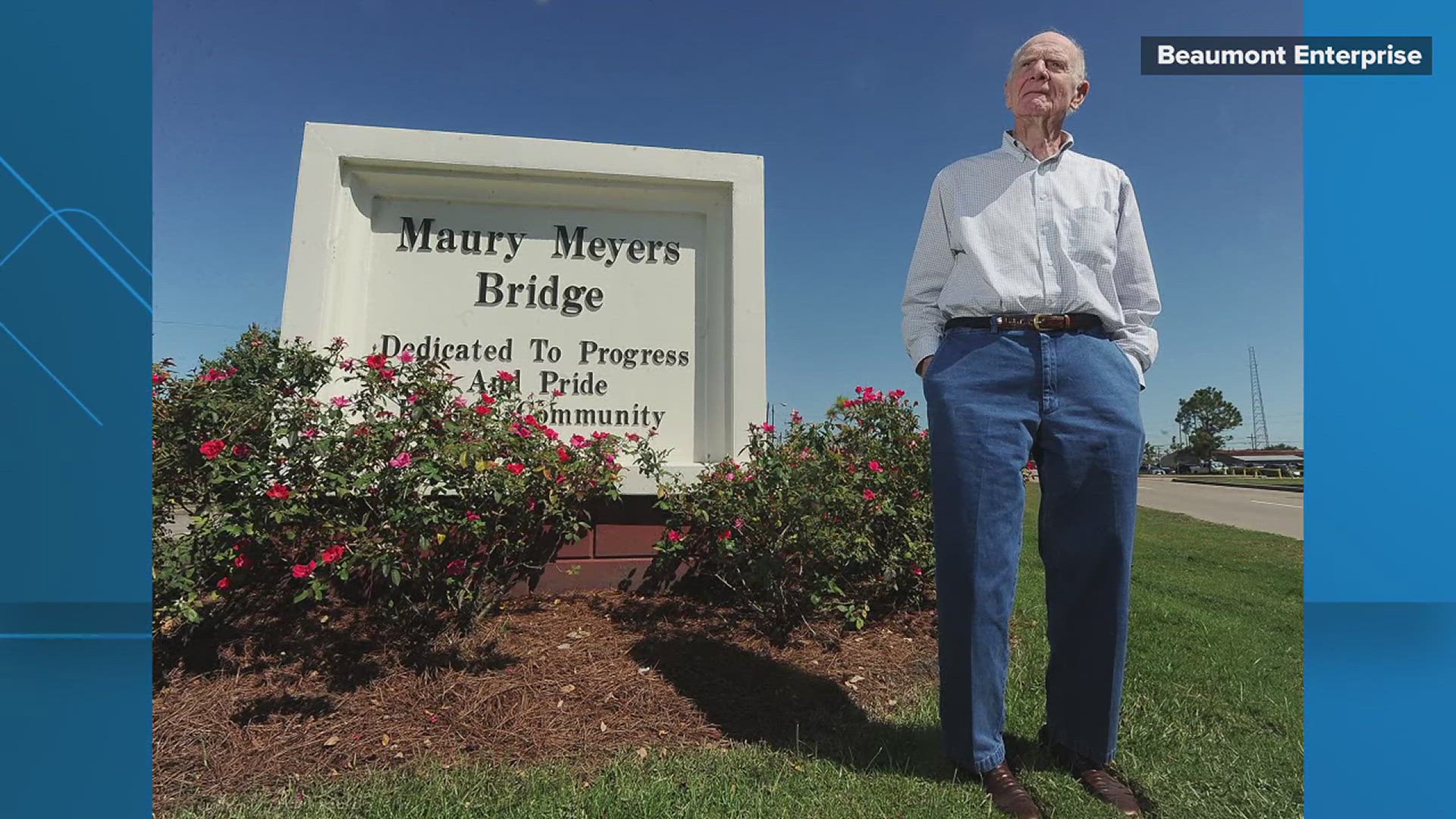 While the bridge is being demolished, TxDOT confirmed that the sign bearing Maury Meyers' name will remain in place.