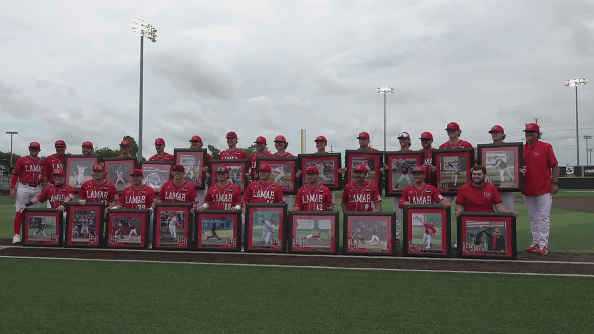 Lamar baseball hosts ceremony on Vincent-Beck Field 30 minutes prior to series finale versus the Northwestern State Demons