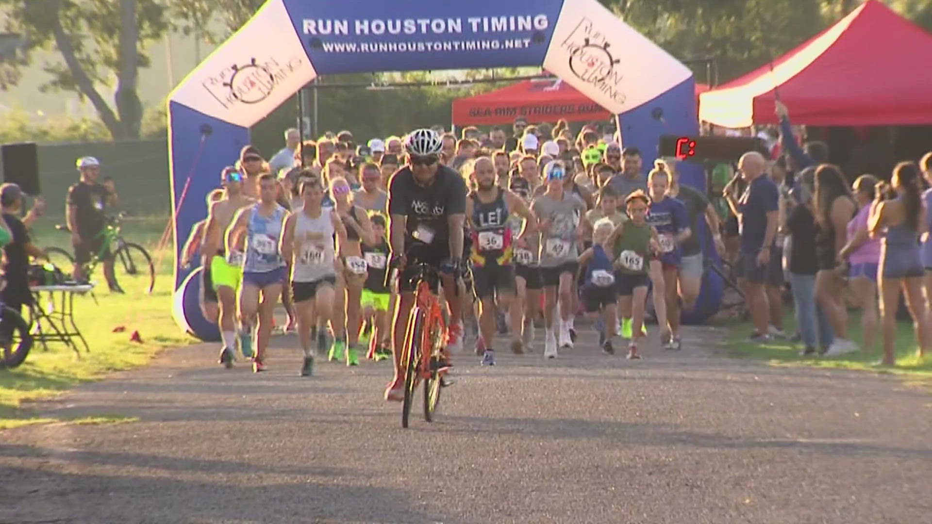 A large group of runners laced up their shoes this morning for the second annual Neches Labor Day 5K.