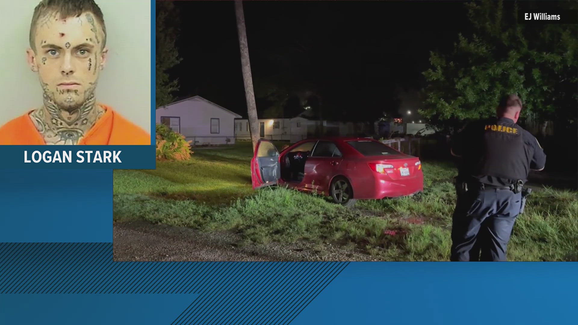 The chase reached speeds exceeding 100 mph on Interstate 10 before ending in Louisiana when the suspect struck a pole.
