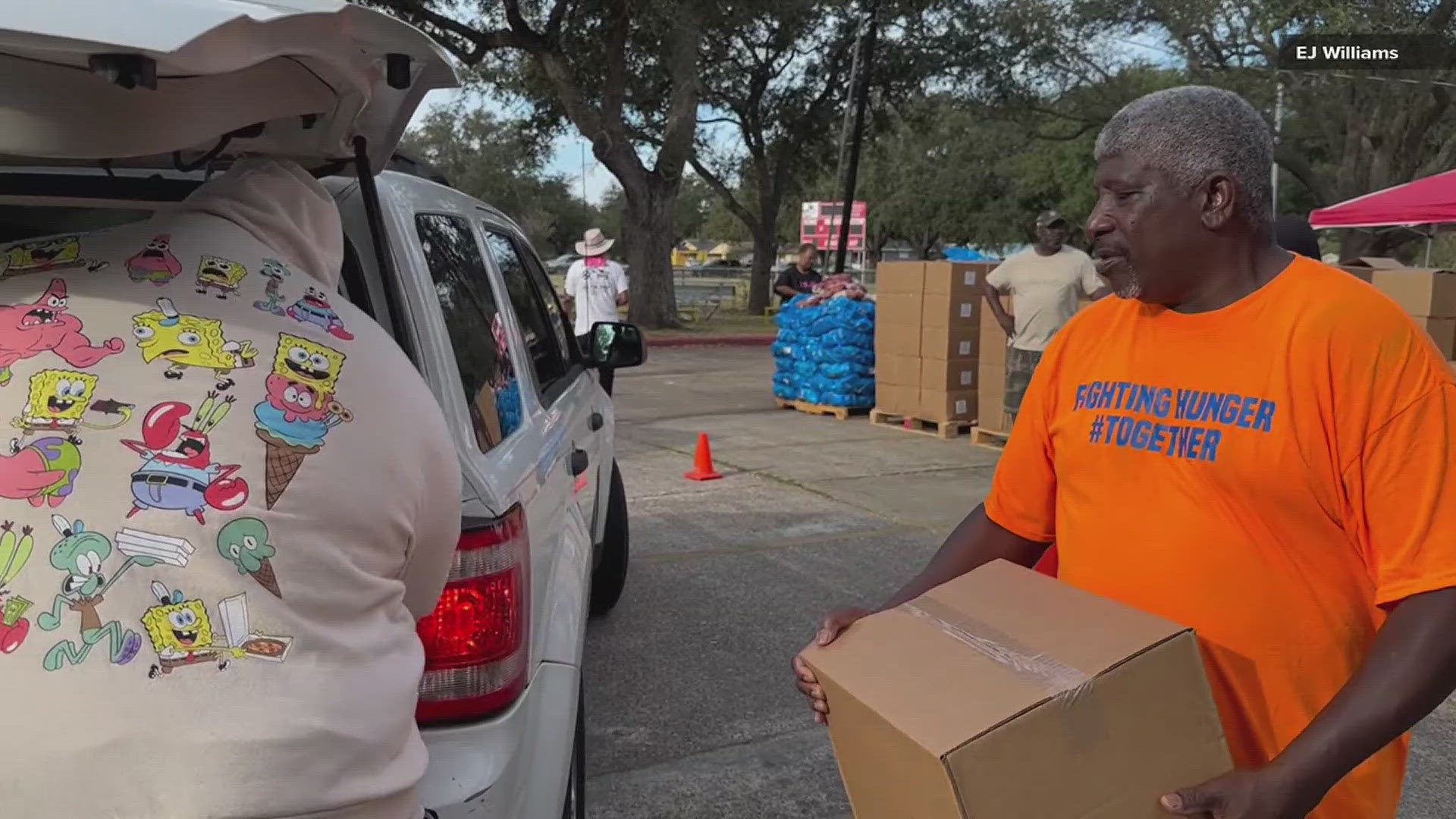 More than 350 families received groceries