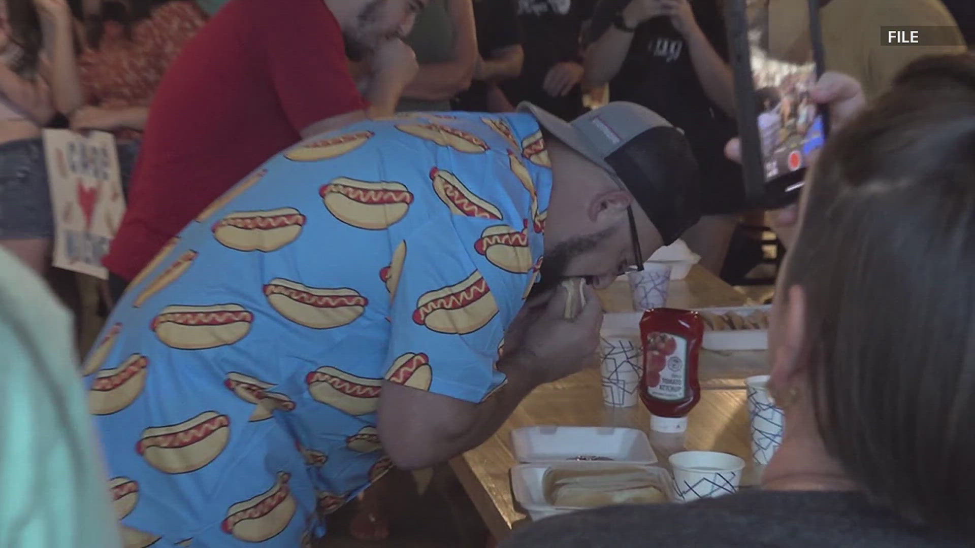 Up to 25 competitors can participate on a first-come, first-served basis and will have five minutes to consume as many hot dogs as possible.