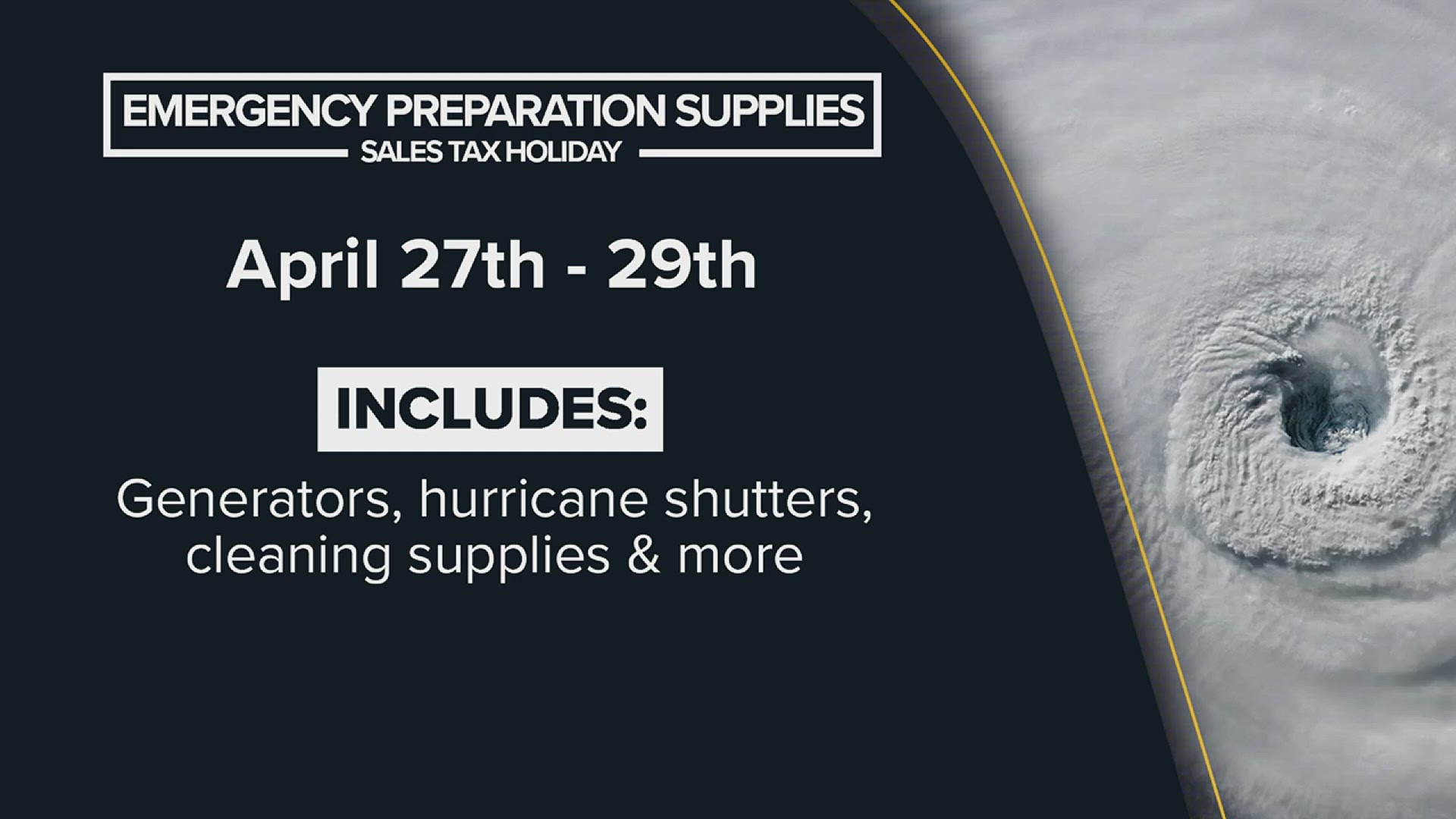 Items you can buy include portable generators, emergency ladders, hurricane shutters, fire extinguishers and more.