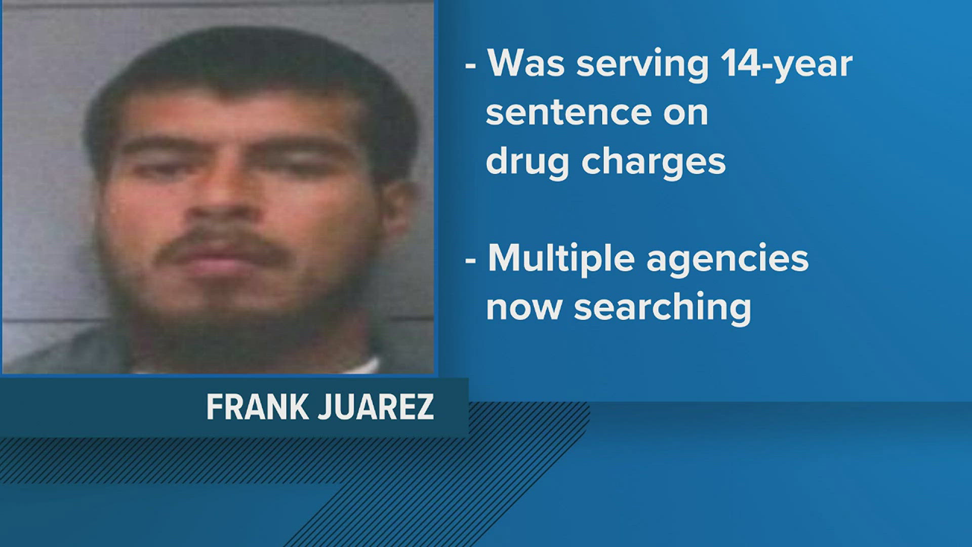 Officers first noticed 25-year-old Frank Juarez was missing Wednesday night. He walked away from the satellite camp area.