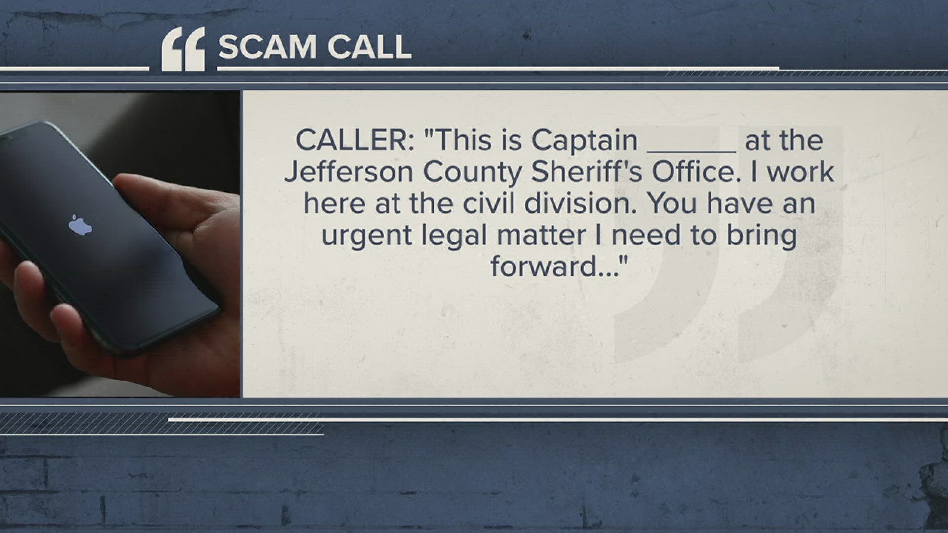 JCSO says they have received multiple complaints of a man making these calls and then trying to scam citizens out of their money.