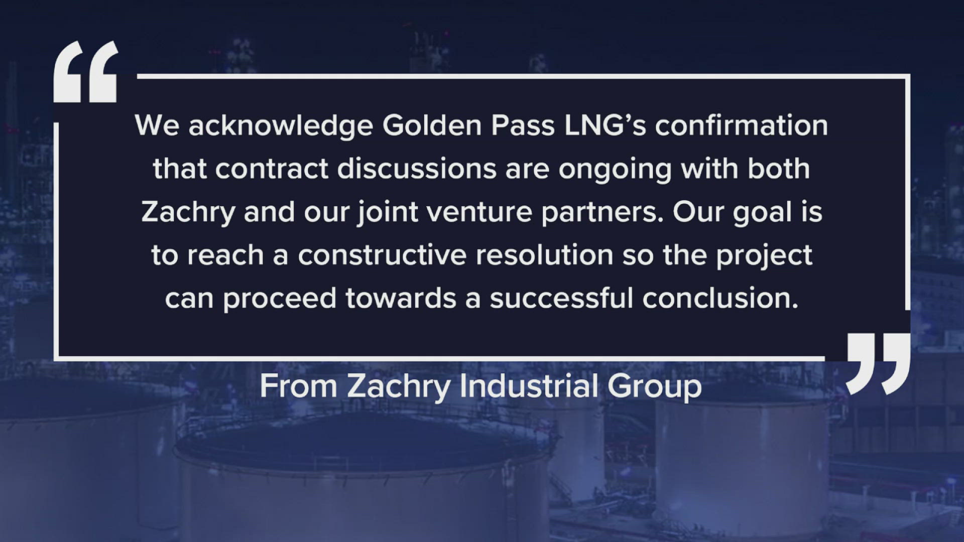 The company says the Golden Pass LNG project has "endured significant cost pressures."