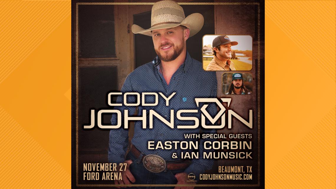 Texas native Cody Johnson will return to Ford Arena on Nov. 27