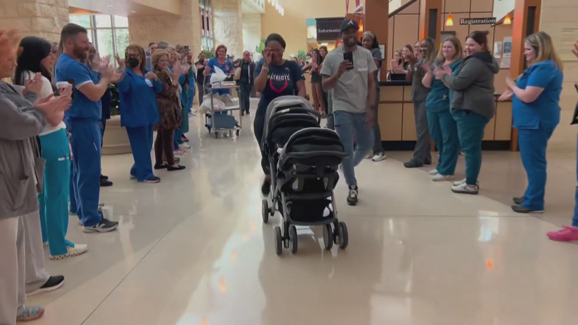 The baby was born 5 months ago and is finally getting to go home for the first time
