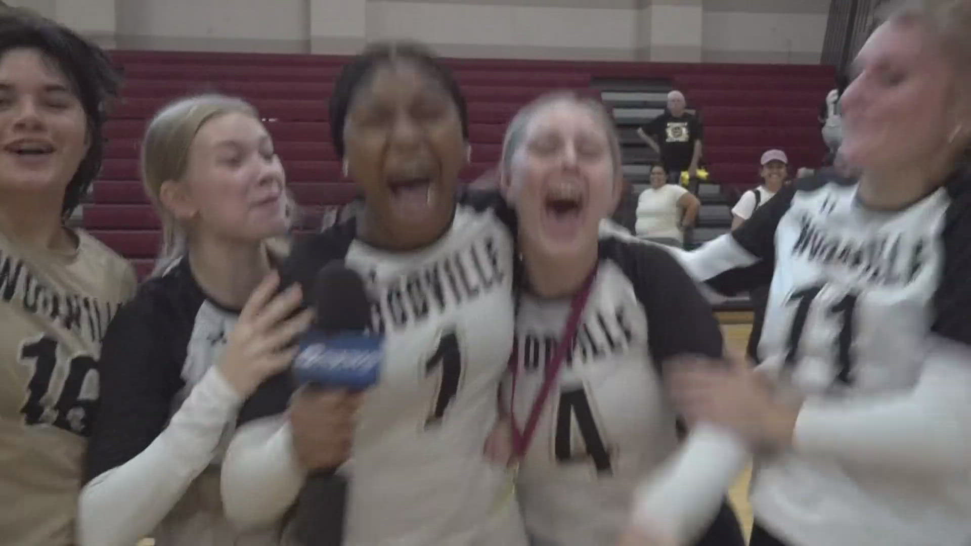 The Lady Eagles of Woodville overtake the Orangefield Lady Bobcats in three sets to take the Silsbee Varsity Volleyball Tournament Championship.