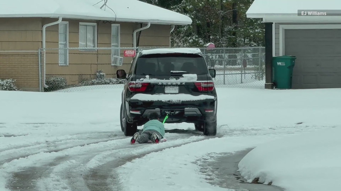 12News reporter Claydra Rhodes shows us how people in Orange are getting to sled | 12newsnow.com