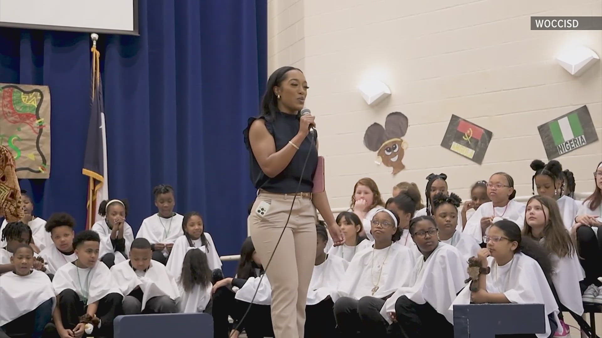 Claydra Rhodes pays a visit to West Orange-Stark Elementary | 12newsnow.com