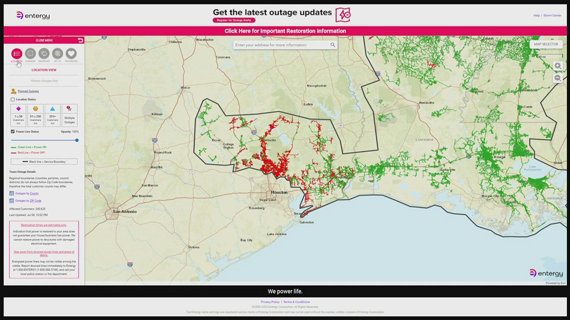 Thousands left without power in Southeast Texas after Beryl | 12newsnow.com