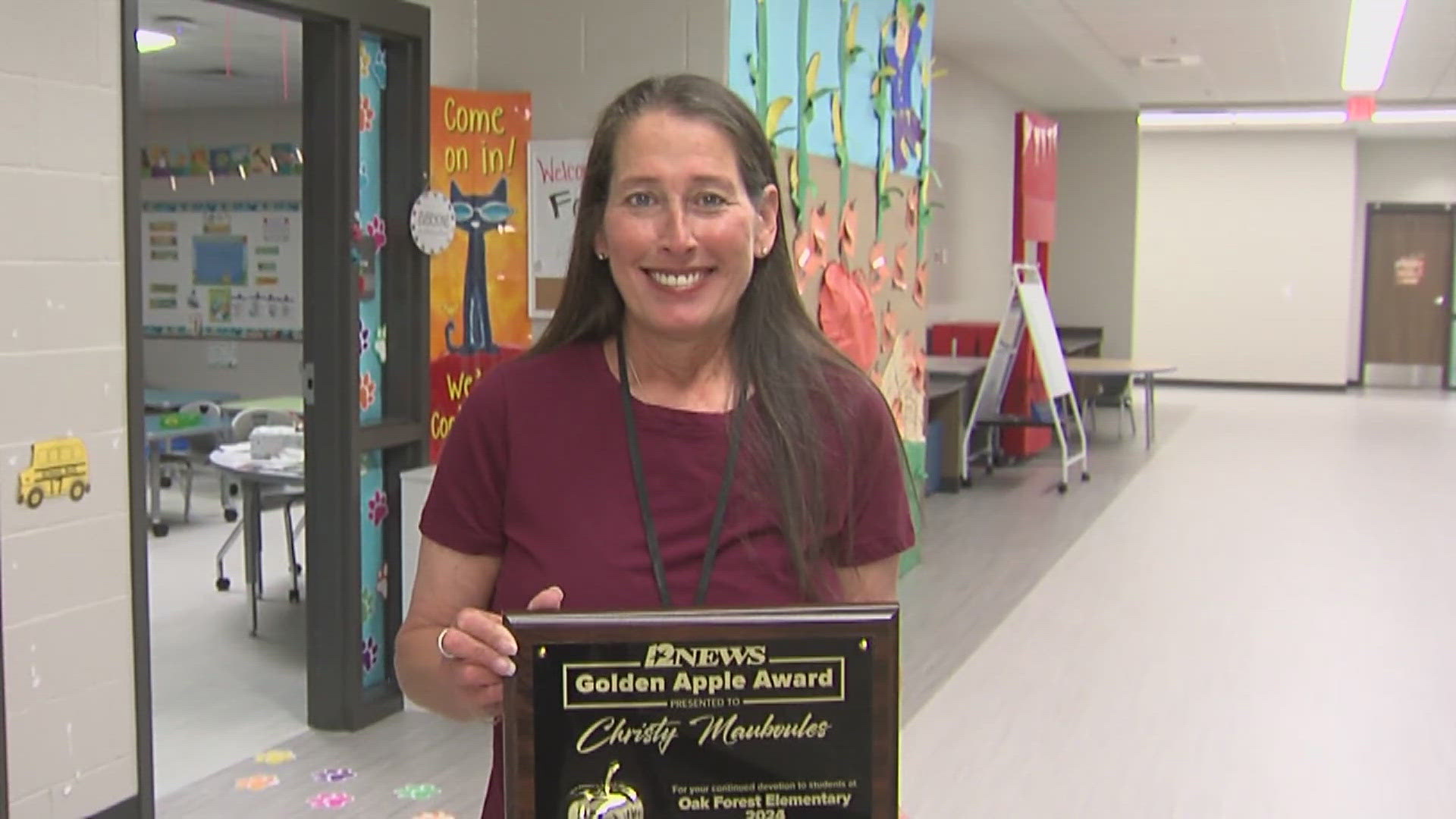 We found the October 12News Golden Apple Award recipient, a Vidor ISD Pre-K teacher, at Oak Forest Elementary School.