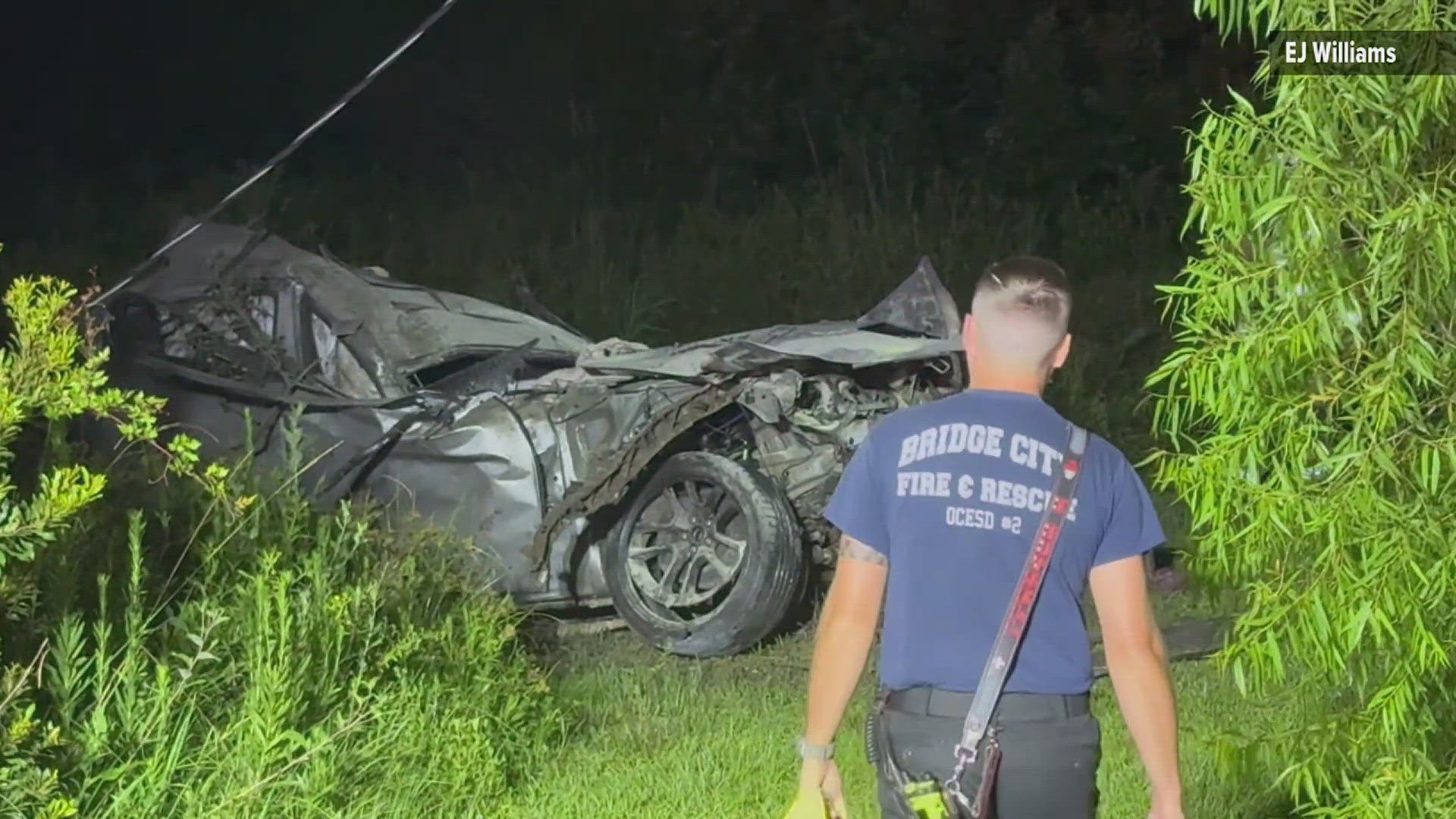 A witness reported seeing a silver Dodge Charger traveling north on Texas Highway 62 at high speed before crashing.
