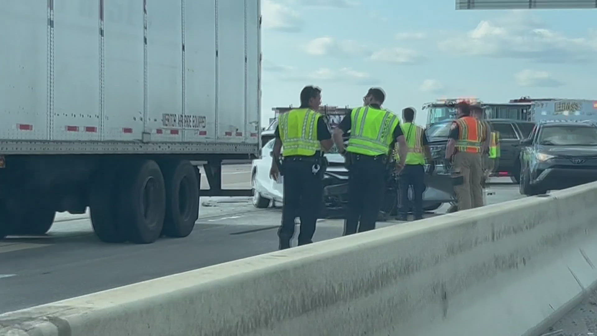 The crash happened heading towards Houston near the College Street exit.