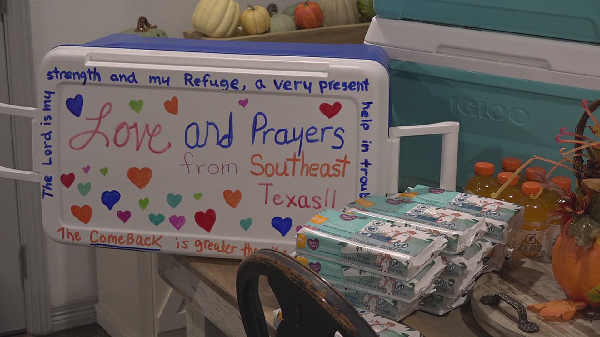 Aaron Crowley with One City Church and his family along with other Southeast Texas volunteers are working with an organization known as Comeback Coolers.