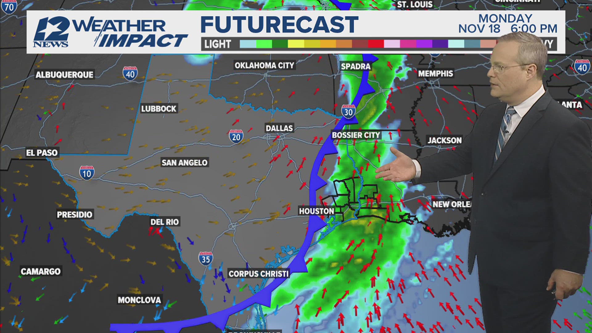 Highs will approach 80 Sunday ahead of likely rain Monday afternoon due to a cold front.  2nd cold front Tuesday Night will bring below normal temps late next week.