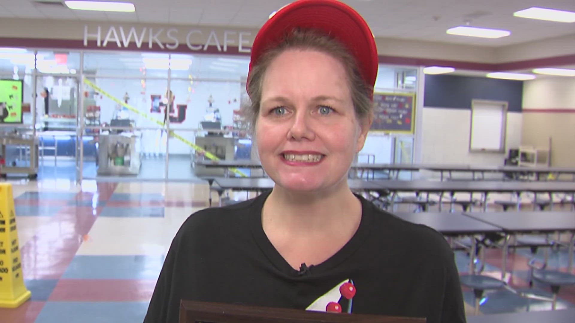 We found the October 12News Golden Apple Award recipient, a Hardin-Jefferson ISD lunch room worker