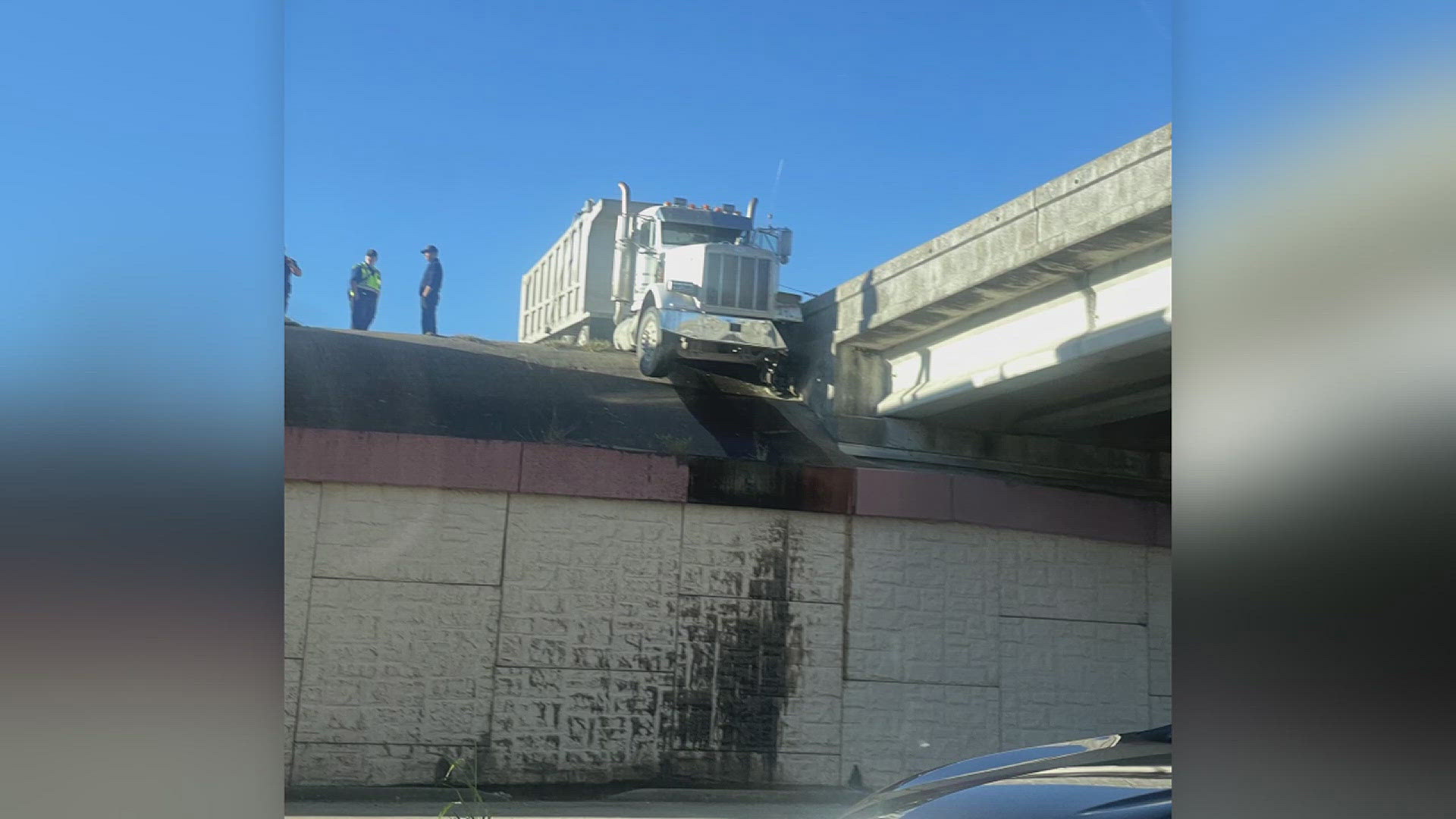 The driver reportedly had a blow out while driving northbound along the highway between Helena and Nederland Avenue.