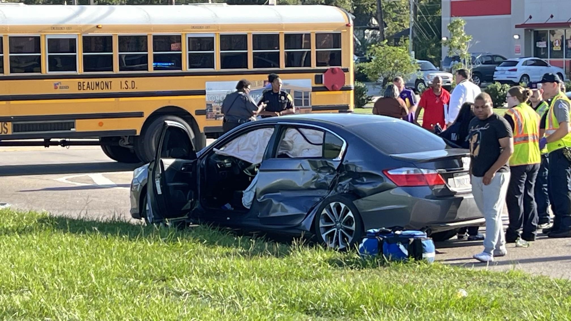 Driver runs stop sign, causes BISD bus collision | 12newsnow.com