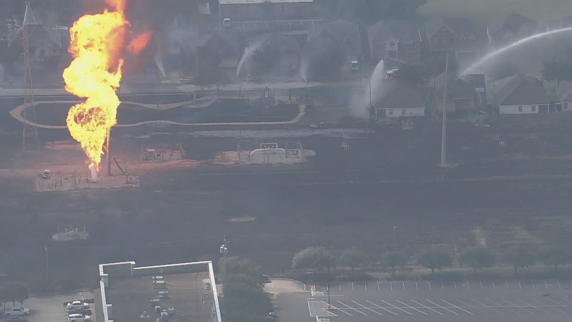 Natural gas liquid is burning from a pipeline owned by Energy Transfer and is impacting both the Deer Park and La Porte areas. Four people were injured.