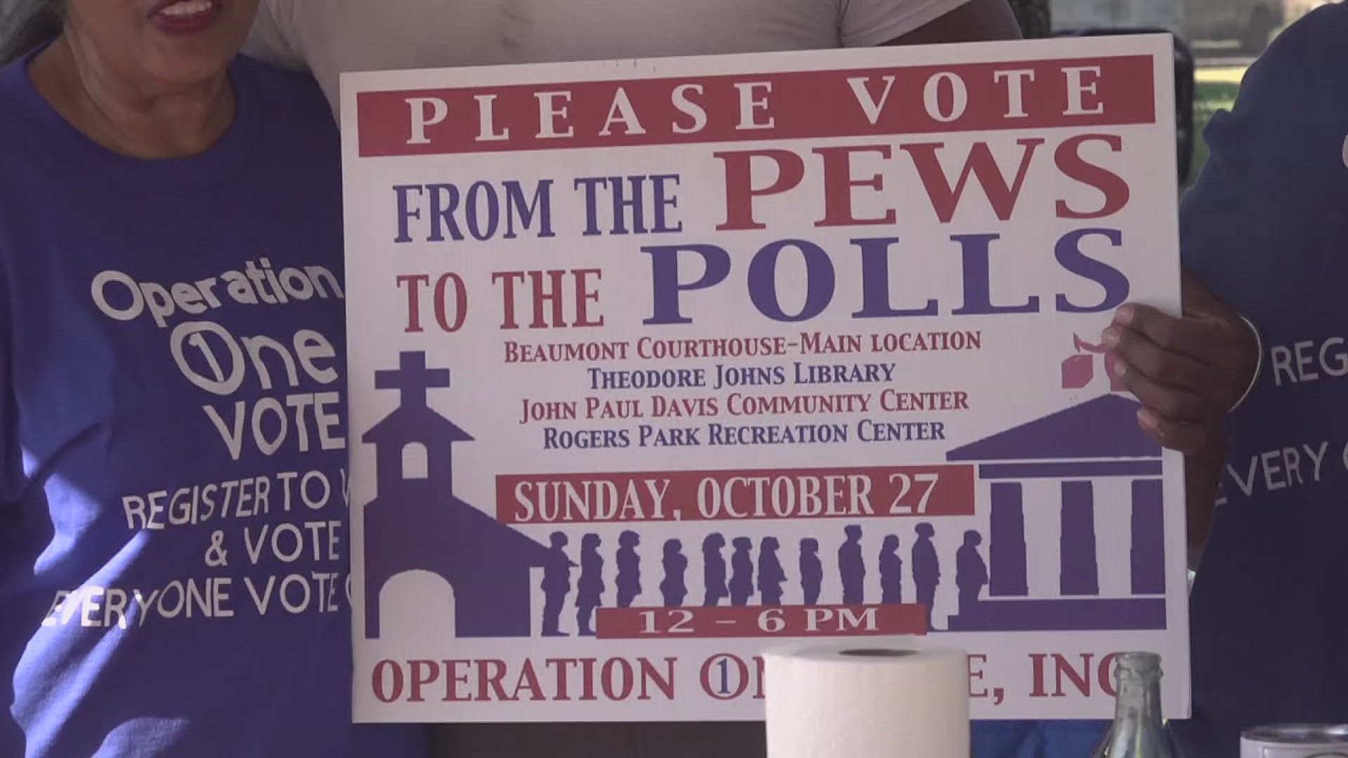 Voters gathered at three polling stations for free gumbo as they cast their ballot