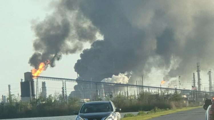 fire at a refinery