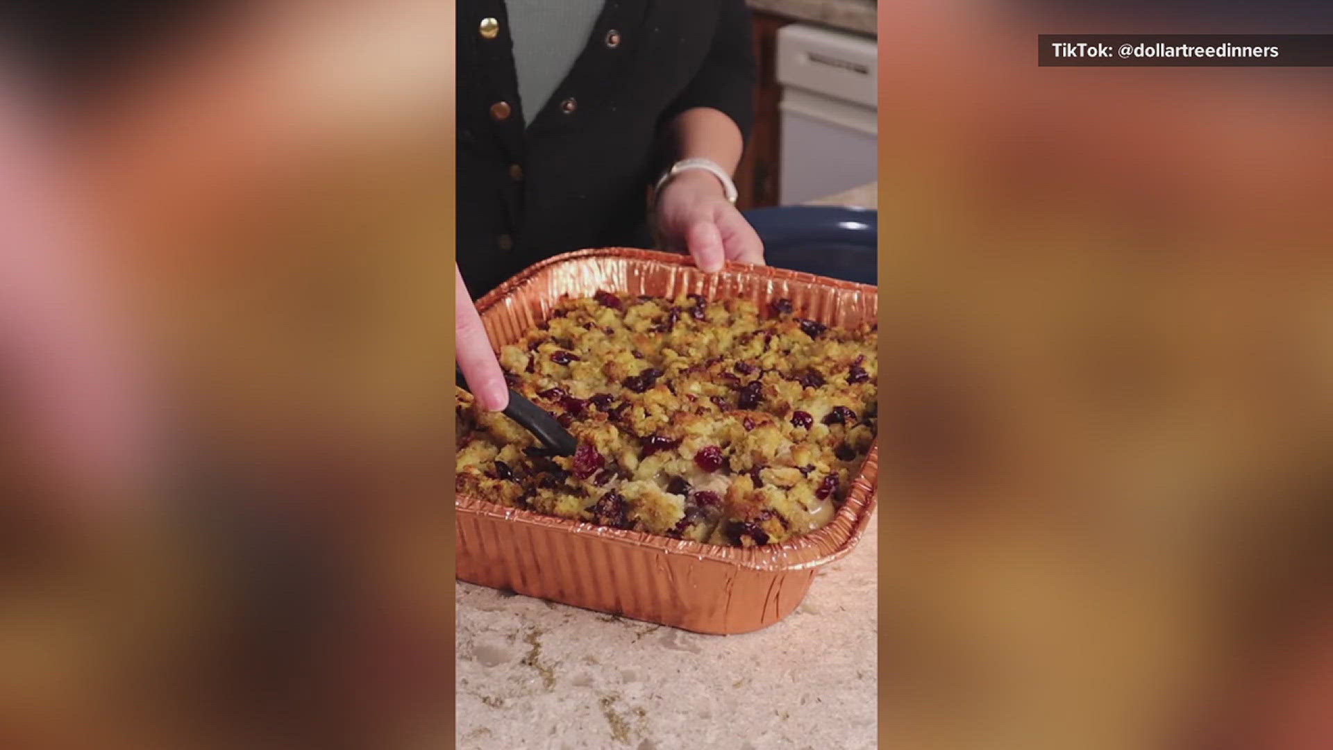 "Dollar Tree Dinners" is sharing her recipe for a Thanksgiving casserole. This dish combines all your holiday favorites for under $12