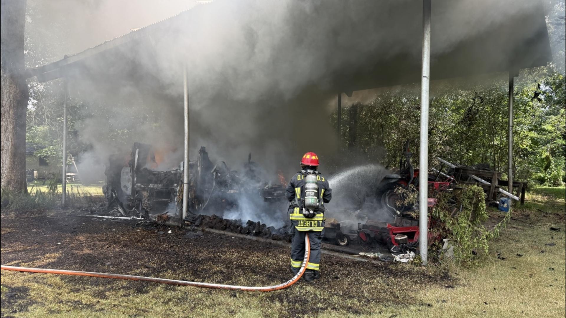 RV, vehicle destroyed in Orange County fire, no injuries reported ...