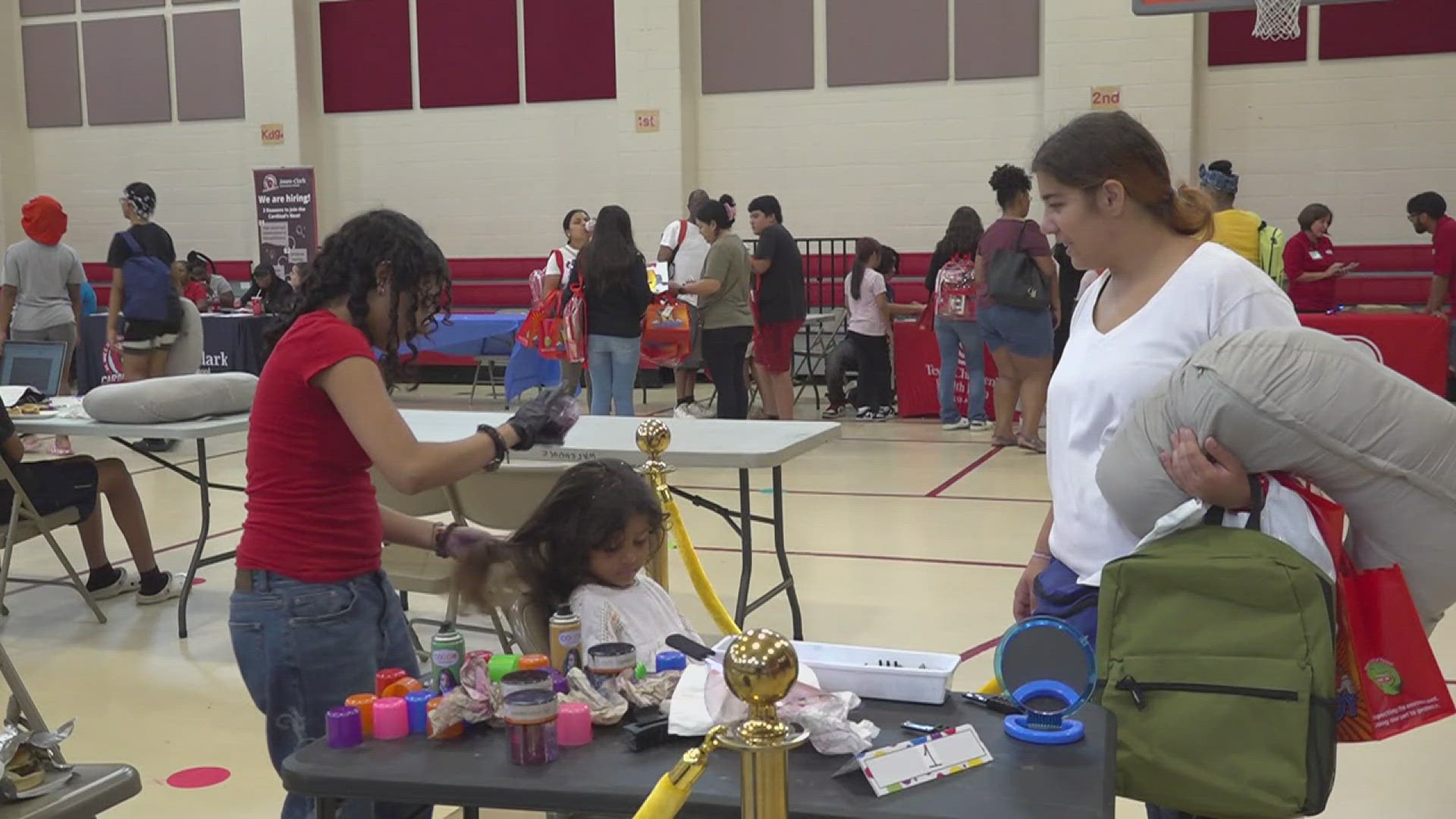 At the event students received free hair cuts, health care information, and information on school registration
