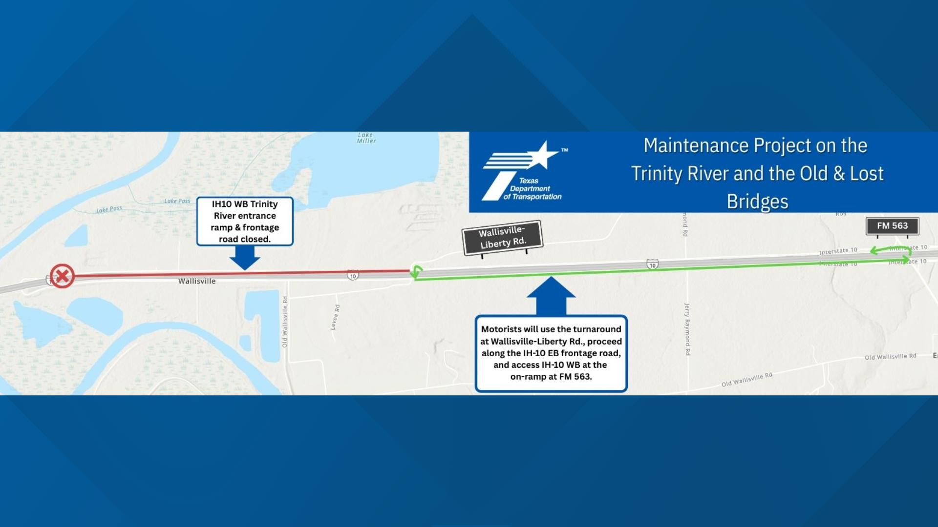 Trinity Riverside Bridge Frontage road closure planned as maintenance continues at Trinity River ...